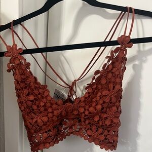 Rust Floral Lace Bralette Free people